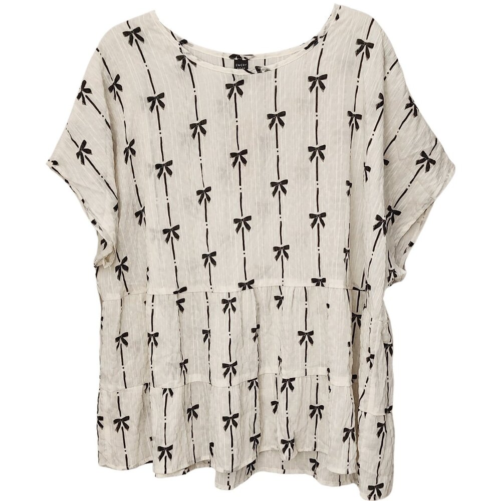 Emery Rose by Shein Short Sleeve Tiered Blouse Size 2XL NWT